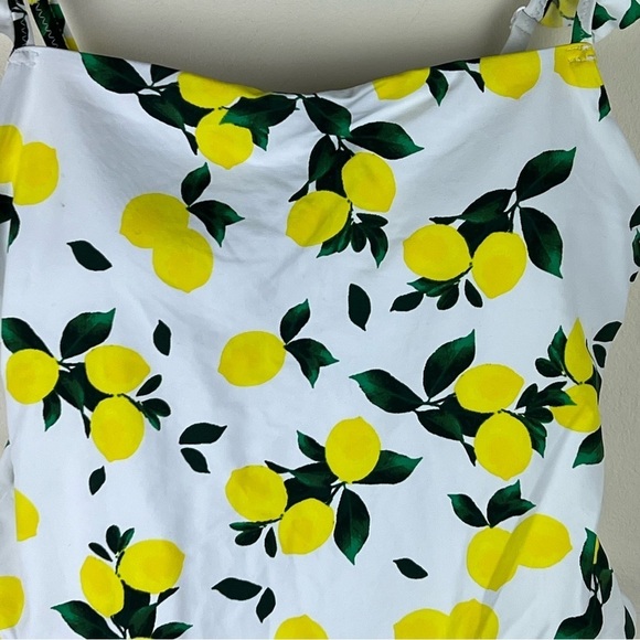 Aqua Swim | Ruffled Lemon Print One Piece Swimsuit | S - Picture 3 of 6
